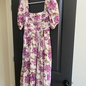 Abercrombie and Fitch Emerson Puff Sleeve Midi Dress- Size Medium